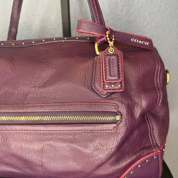 🦄Coach Poppy Studded Leather East/West Satchel 26434🦄 - Picture 2 of 9